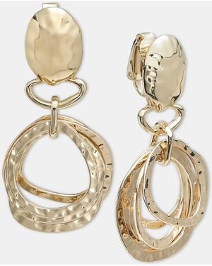 Style & Co. Multi-ring Clip-on Double Drop Earrings - Metallic