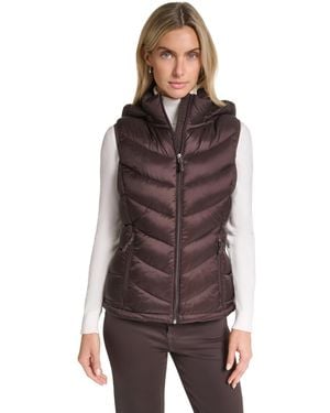 Charter Club Packable Hooded Puffer Vest - Brown