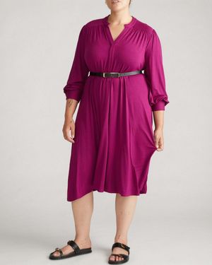 UNIVERSAL STANDARD Plus Size Gramercy Liquid Jersey Dress - Pink