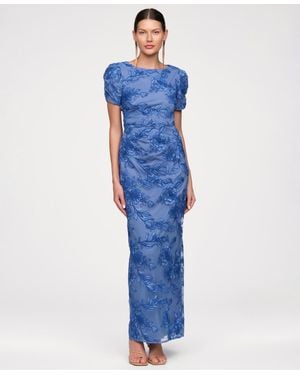 JS Collections Oriana Short-sleeve Gown - Blue
