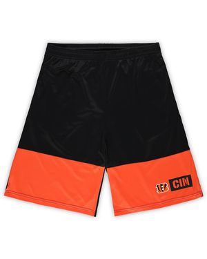 Fanatics Black/orange Cincinnati Bengals Big Tall Best Of The Best Performance Shorts - Red
