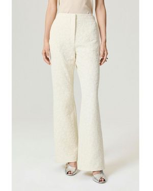 Nocturne Contrast Fabric Detailed Pants - White