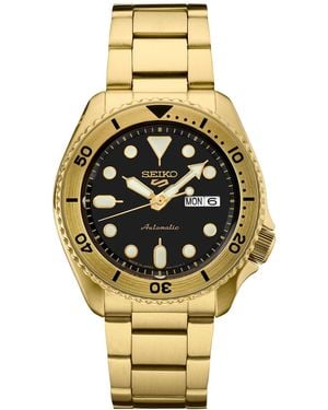 Seiko Automatic 5 Sports Gold-tone Stainless Steel Bracelet Watch 43mm - Metallic