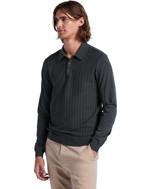 Perry Ellis Long Sleeve Polo Shirt - Black