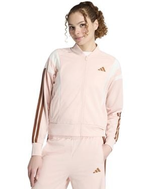 adidas Mock Neck Track Jacket - Pink