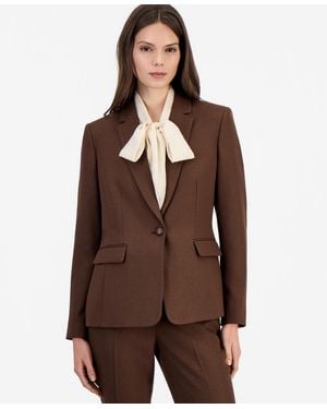 Tahari Shoulder-padded Peak-lapel Blazer - Brown