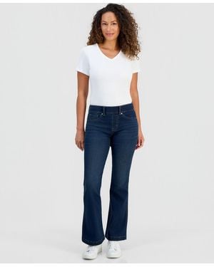 Style & Co. Petite Pull-on Shaping High-rise Bootcut Jeans - Blue