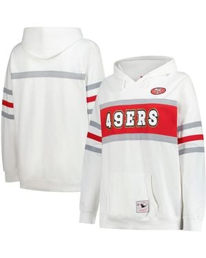Mitchell & Ness San Francisco 49ers Plus Size Head Coach Throwback Pullover Hoodie - White