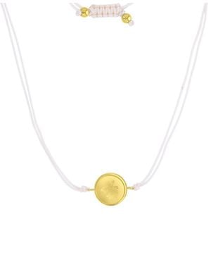 Roxy Waterproof Yellow Hibiscus Beads Adjustable Necklace - White
