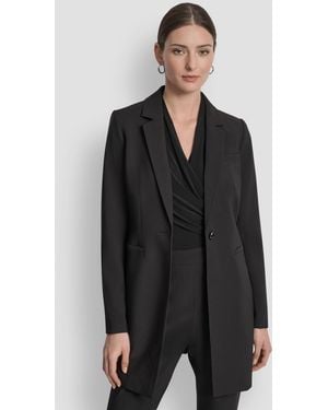 DKNY Single-button Long-sleeve Blazer - Black