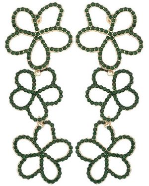 Accessory Concierge Pave Posey Drop Earrings - White