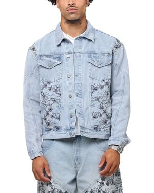 Saint Morta Poison Ivy Panel Denim Jacket - Blue