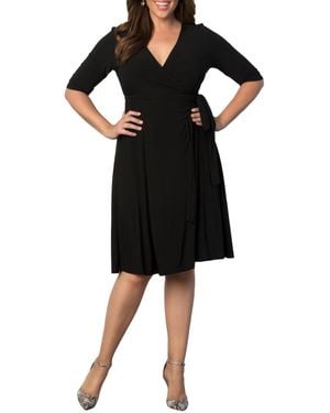 Kiyonna Plus Size Essential Wrap Dress - Black