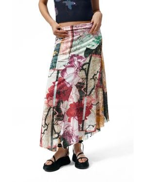 Desigual Long Printed Skirt - White