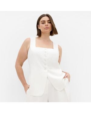 City Chic Plus Size Abbie Vest - White