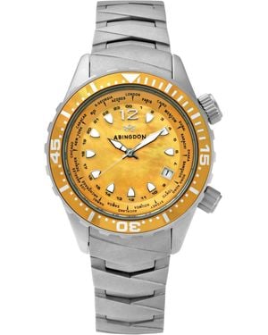 Abingdon Co. Marina Diver's Multifunctional Titanium Bracelet Watch 40mm - Metallic