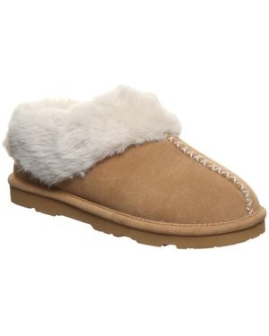BEARPAW Bella Suede Slip-on Slippers - White