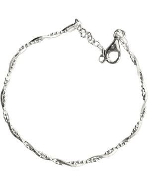 Spero London Bead Chain Twisted Sterling Bracelet - White