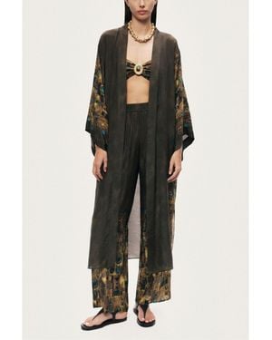 Nocturne Printed Long Kimono - Multicolor