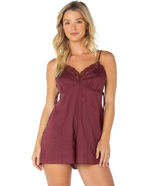 Roxy Moonrise Sweetheart Neck Romper - Purple