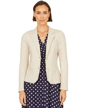 Yumi' Stretch Cotton Blazer - White