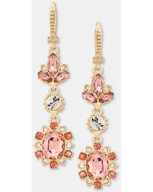 Marchesa Stone Double Drop Earrings - White