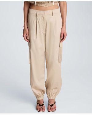 Kenneth Cole Cotton-blend Front Pleat jogger Pants - Natural