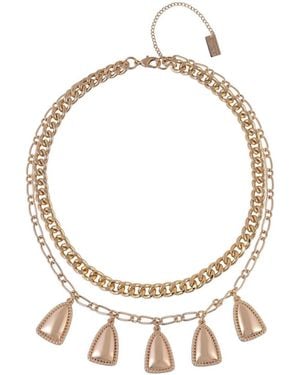 Rachel Roy Tone 2 Row Layered Necklace - Metallic
