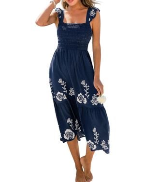 CUPSHE Peak Season Floral Maxi Beach Dress - Blue