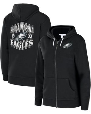 WEAR by Erin Andrews Philadelphia Eagles Angled Full-zip Hoodie - Black