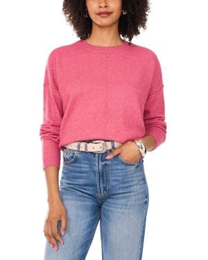 Vince Camuto Cozy Crewneck Long-sleeve Extend-shoulder Sweater - Red