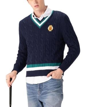 Members Only Cotton Cable Knit Cricket Sweater - Blue