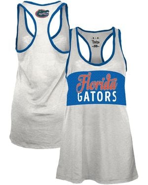 Pressbox White/royal Florida Gators Tracy Racerback Burnout Tank Top - Blue