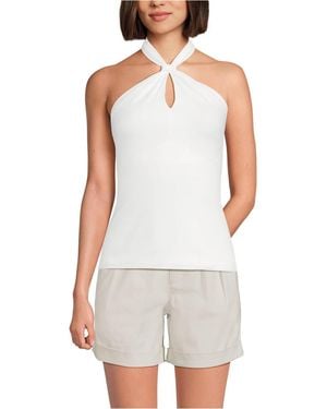 Lands' End Slender Twist Front Halter Top - White
