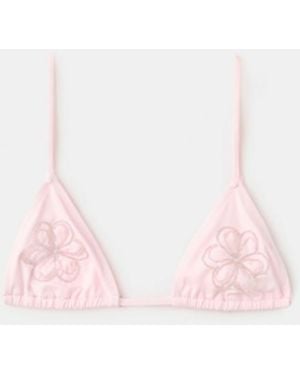 Mango Floral Triangle Bikini Top - Pink
