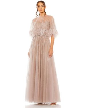 Mac Duggal Embellished A Line Dress - Natural