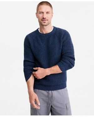 Sun & Stone Sun + Stone Luke Marled Raglan-sleeve Crewneck Sweater - Blue