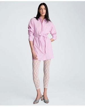 Kenneth Cole Striped Mini Shirt Dress - Pink