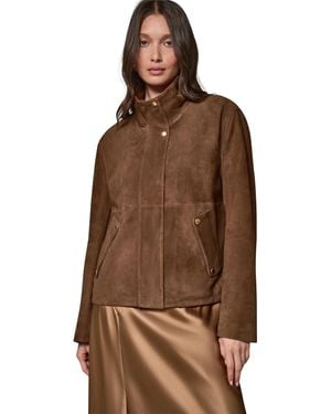 Donna Karan High-collar Jacket - Brown
