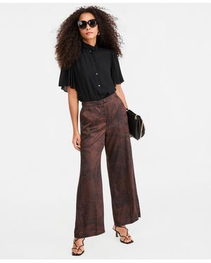 Marella Emmunigeno Printed Straight-fit Wide-leg Pants - Brown