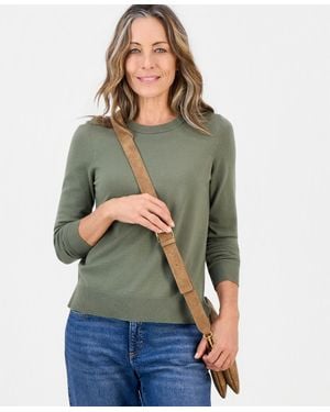 Style & Co. Petite Crew-neck Sweater - Green