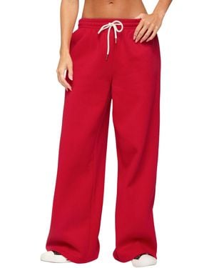 Edikted Kamari Low Rise Wide Leg Sweatpants - Red