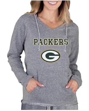 Concepts Sport Green Bay Packers Mainstream Tri-blend Raglan Hoodie V-neck Top - Gray
