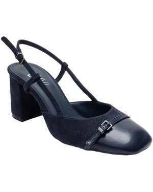 Prologue Shoes Desia Slingback Round Toe Pumps - Blue