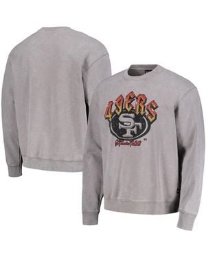 The Wild Collective And San Francisco 49ers Distressed Pullover Sweatshirt - Gray