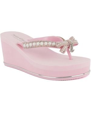 Juicy Couture Uche Eva Wedge Sandals - Pink