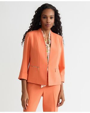 Kasper Zip-pocket 3/4-sleeve Blazer - Green