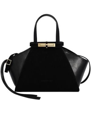 Kenneth Cole Detachable Leather Small Crossbody Satchel Handbag - Black