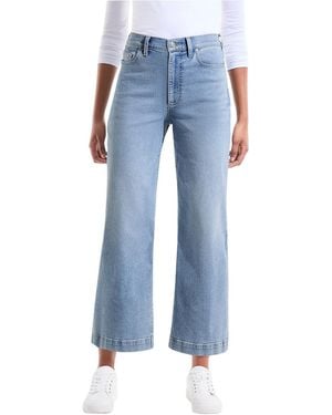 Lands' End Petite Recover Denim High Rise Wide Leg Crop Jeans - Blue