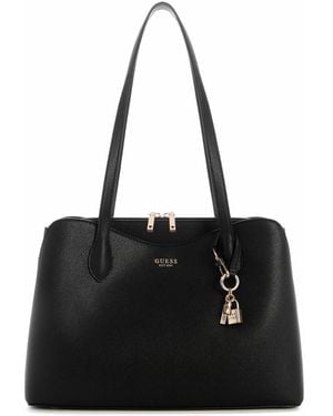 Guess Bethany Large Satchel Handbag - Black